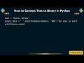 How to Convert Text to Binary in Python