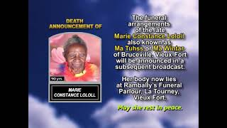 Marie Contance Lololl ~ Short Obituary