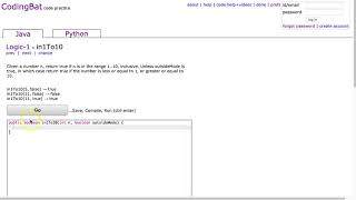 Codingbat - in1To10 (Java)