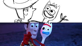 TOY STORY 4 - "Woody's Heart to Heart with Forky" Side by Side