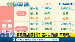 #三立最新 懶人包一次看! 8月交通.教育新制上路 育兒津貼加碼到5千 高中生早自習\