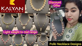 Kalyan Jewellers Polki necklace designs with price | Light weight Polki jewellery/necklace designs