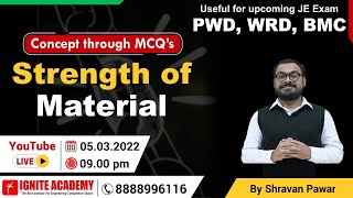 Concept Through MCQ Session -  | Strength of Material | | By  Shravan Pawar sir