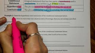 Reasoning, Counterexamples, & Conditional Statements