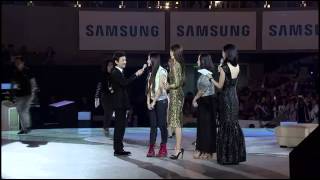 140418 Kim Soo Hyun \u0026 Jun Ji-hyun@Samsung S5 event [金秀贤全智贤三星见面会智贤选出最佳求爱舞]