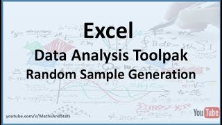 Excel Data Analysis Toolpak: How to generate a Random Sample of Data Values