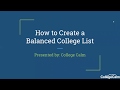 Creating a Balanced College List