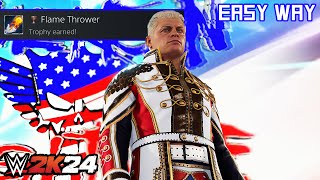 WWE 2K24 - Flame Thrower (Trophy/Achievement) | Easy Way