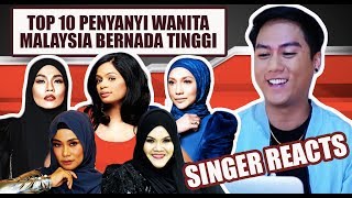 TOP 10 Penyanyi Wanita Malaysia Bernada Tinggi [Belter Edition] | REACTION