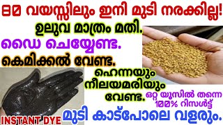 ഹെന്നയും നീലയമരിയും വേണ്ട ഒരുസ്പൂൺ ഉലുവമാത്രം മതി 80 വയസ്സിലും മുടി കട്ടക്കറുപ്പാകും|Natural hairdye