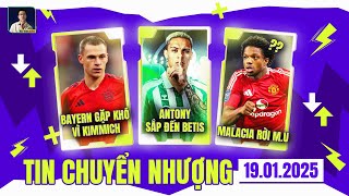 TIN CHUYỂN NHƯỢNG 19/1: BAYERN GẶP KHÓ VÌ KIMMICH, ANTONY SẮP ĐẾN BETIS, MALACIA RỜI M.U