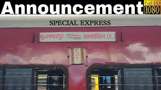 Announcement of 05220 Anand Vihar  - Muzaffarpur Special Express at Anand Vihar Terminal