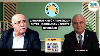 Rojeva Hefteyê : Baran BOSKAN û Kasim ERGUN bûyer û sernivîsên hefteyê dinirxînin