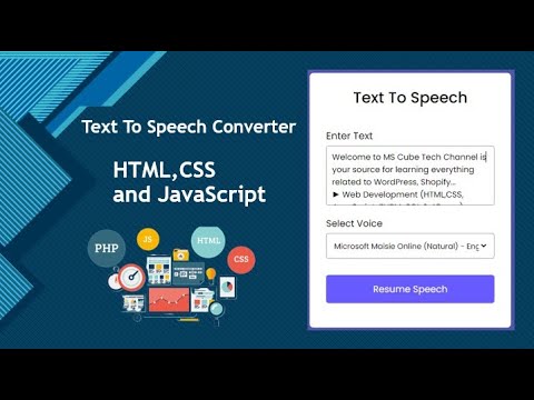 Text To Speech Converter Project In Html Css And Javascript Text To