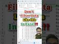 Don't Filter Data in Excel Like this‼️Instead Use Amazing trick #exceltutorial #exceltips #excel