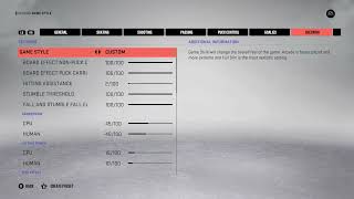 NHL 23 Realistic / Simulation Sliders - First test.