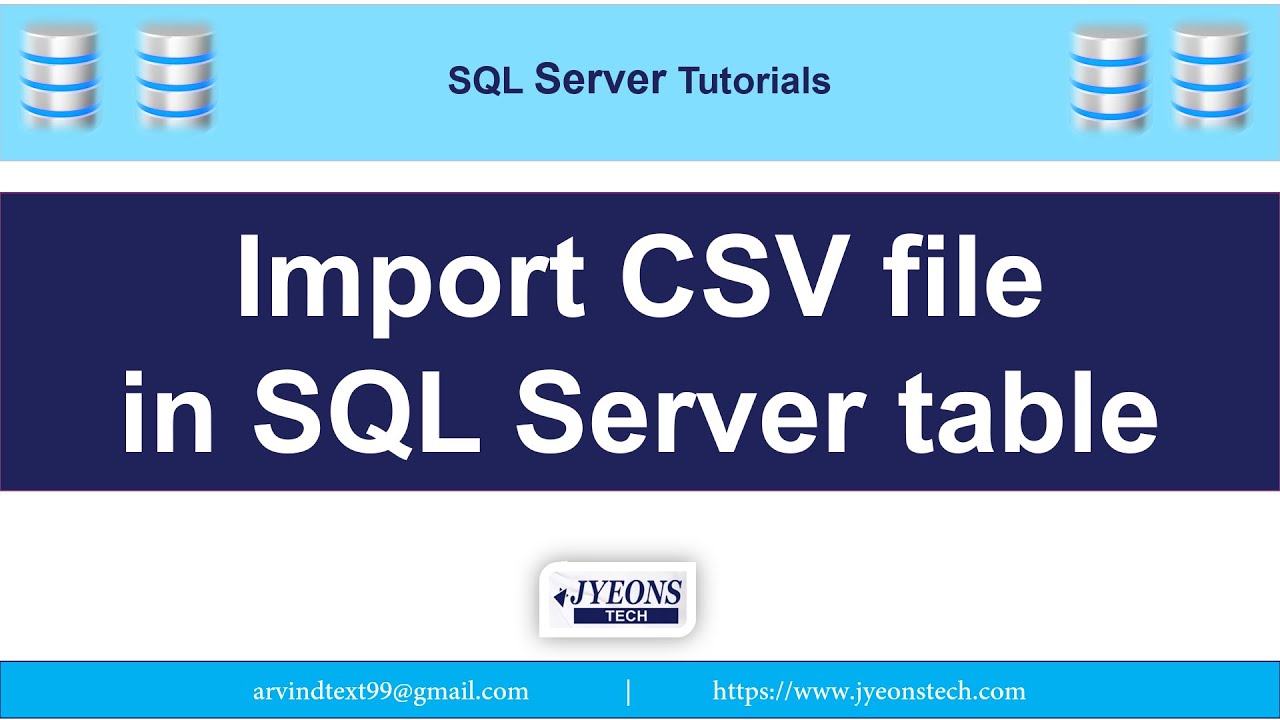 How To Import Csv File In Microsoft Sql Server Table Youtube How To Import Csv File In Microsoft Sql Server Table Youtube