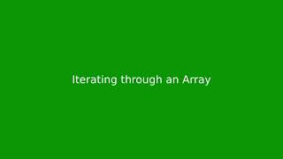 Chapter 6: Iterating through an Array