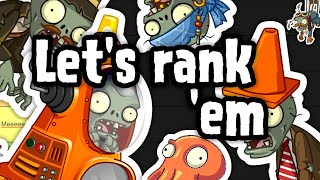 Ranking all the Zombies in Plants VS Zombies 2