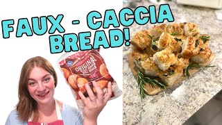 FAUX-CACCIA BREAD RECIPE! FOCACCIA STYLE BREAD MADE WITH FROZEN ROLLS!