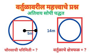 वर्तुळ | circle | वर्तुळाचे क्षेत्रफळ परीघ | vartulache shetrafal