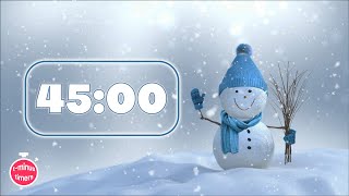 ☃️ 45-Minute Snowman Timer | Winter Serenity *Ambient Snowfall Sounds*