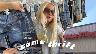 HOW TO THRIFT VINTAGE LOWRISE JEANS | y2k come thrift with me