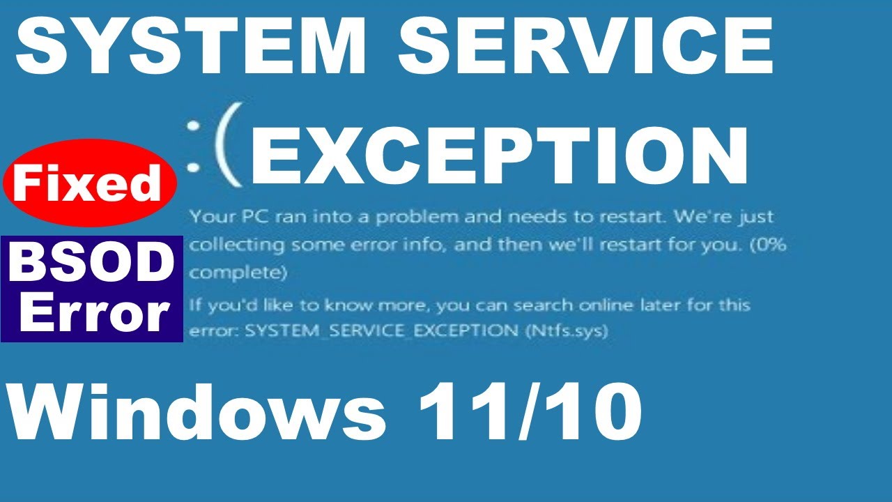 How To Fix SYSTEM SERVICE EXCEPTION Blue Screen Error In Windows