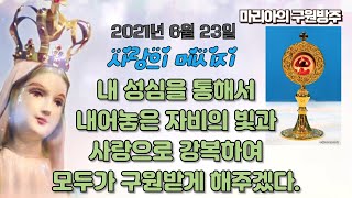 2021년 6월 23일 (새벽 3시경) 내 성심을 통해서 내어놓은 자비의 빛과 사랑으로 강복하여 모두가 구원받게 해주겠다.