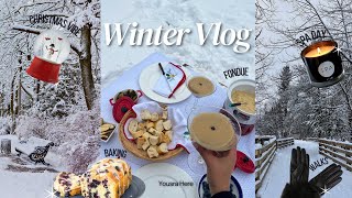 Romanticizing Winter🧣: Cheese Fondue Picnic, Lemon Blueberry Cake, Cozy Spa Day \u0026 Shopping | Vlogmas