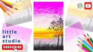 Melukis tanpa kuas dengan oil pastel #menggambar #anakmewarnai #drawing #art #kids #tutorial