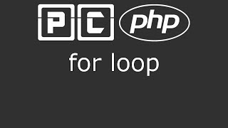PHP beginners tutorial 18 - for loop