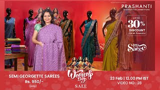 Semi Georgette Sarees | Women's Day Sale - Up to 30% OFF | Video - 28