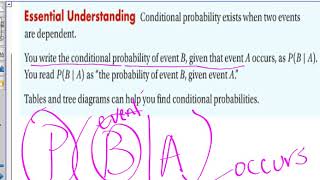 algebra 2, ch 11-4 conditional Probability