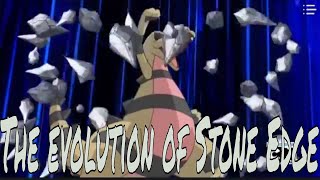 The evolution of Stone Edge 🌑🌚🌑🌑 in the Pokémon anime