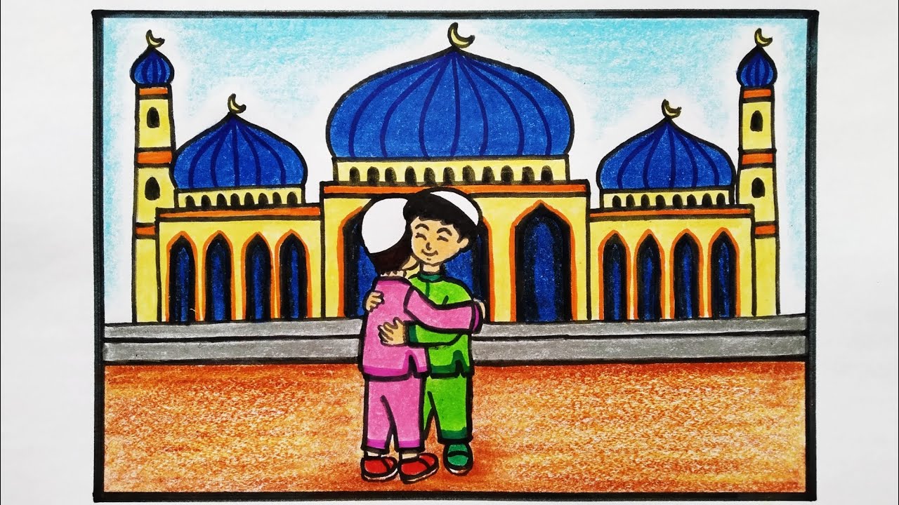 Eid Festival Drawing Happy Eid Coloring Handout Art Sphere Inc
