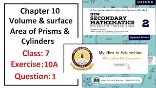 Exercise 10A Question 1 – (Prism)  Complete solution – APS Math Class 7.