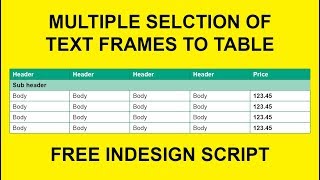 Indesign Tutorial: 02. Create multiple tables using indesign script