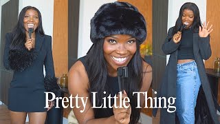 $500 Pretty Little Thing Try-on Haul | NYE Dresses + Winter Essentials