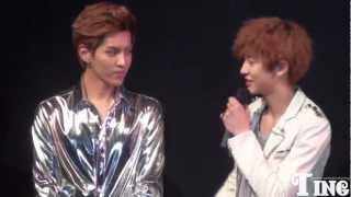 [FANCAM] 120401 - EXO Showcase Talk (Chanyeol talks abt Kris)