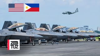 USAF \u0026 Philippine Air Force: Arrival Stealth F-22 Raptor During Military Exercise in The Philippines