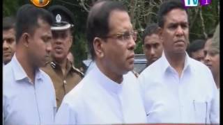 President Sirisena visits landslide affected Aranayake