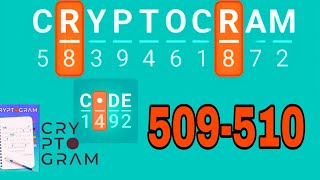 CRYPTOGRAM Word Logic Puzzles level 509 510
