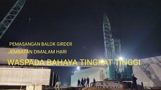 PEMASANGAN BALOK GIRDER JEMBATAN #shorts