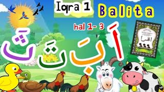 Belajar Mengaji anak anak dan balita iqra 1 kartun /hijaiyah alif ba ta tsa