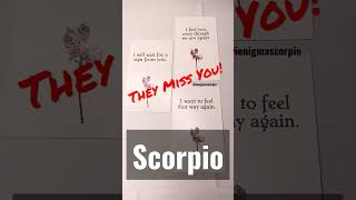 Scorpio♏️ They MISS you😭 #scorpio #tarot #tarotreading #viral #shortsvideo#shorts #zodiac#twinflame