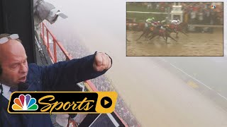 2018 Preakness Stakes: Watch Larry Collmus' call through the fog as Justify wins I NBC Sports