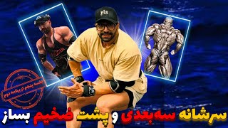 سرشانه سه بعدی و پشت ضخیم بساز جلسه پنجم از برنامه دوم چالش16 هفته‌ای حجم خشک