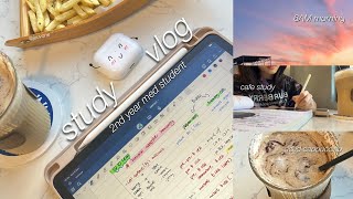 6AM STUDY VLOG ⭑ | productive day in a life of med student, lots of notes taking, cafe studying, etc