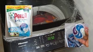 HOW TO USE A PERSIL LAUNDRY 3 IN 1 CAPSULE IN A HISENSE AUTOMATIC 8KG TOP LOADER WASHING MACHINE